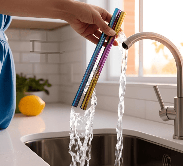 Rinse the straw right after use.