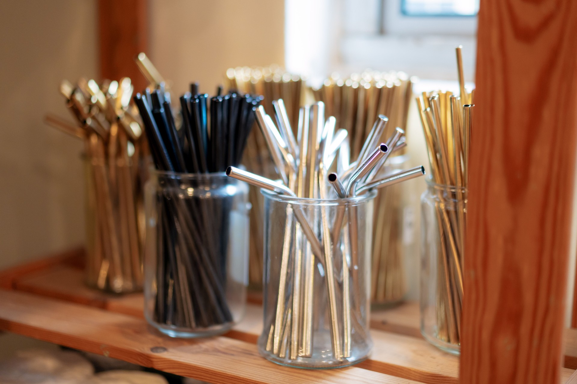 Collection of Bamboo and Metal Straw Enviromentally Friendly Items